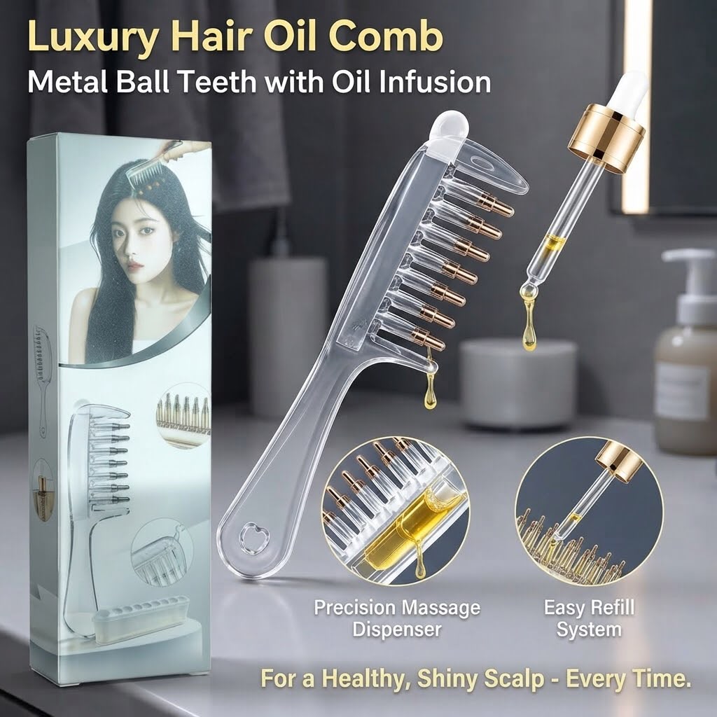 Transparent Hair Oil Applicator Comb