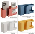 Wall Mounted Dual Compartment Phone Charging Stand & Remote Holder